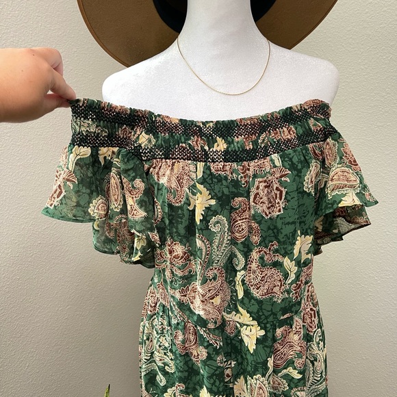 NWT - Jodifl Green boho paisley Garden Party Dress - Picture 12 of 14